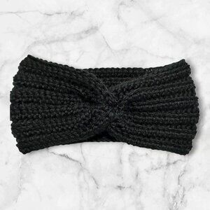 Headband Crochet X-Twist for Adults Medium Size Color Black Brand New Handmade